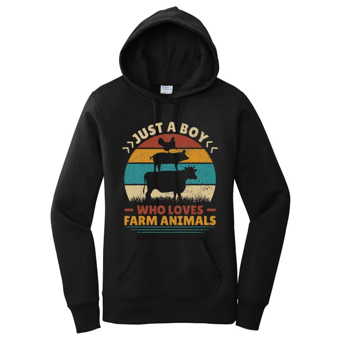 Just A Who Loves Farm Animals Lover Funny Women's Pullover Hoodie