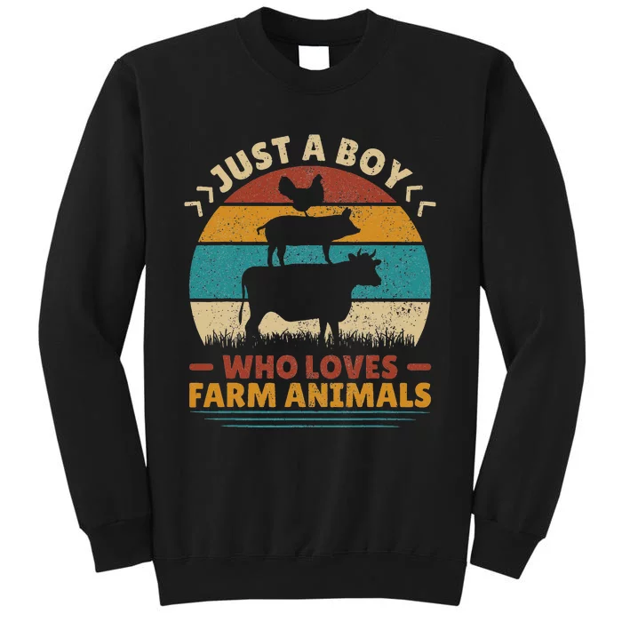 Just A Who Loves Farm Animals Lover Funny Tall Sweatshirt