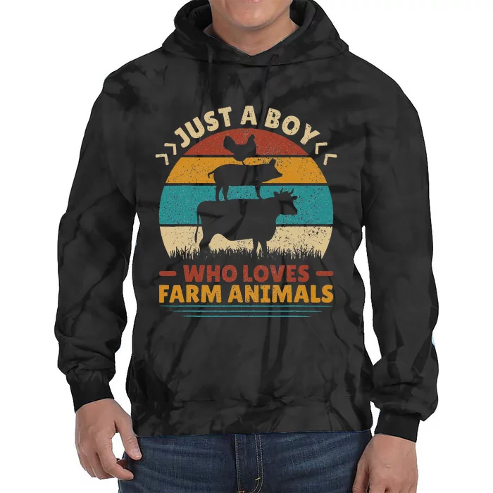 Just A Who Loves Farm Animals Lover Funny Tie Dye Hoodie