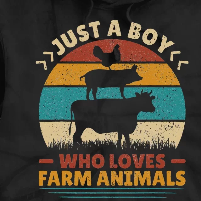 Just A Who Loves Farm Animals Lover Funny Tie Dye Hoodie