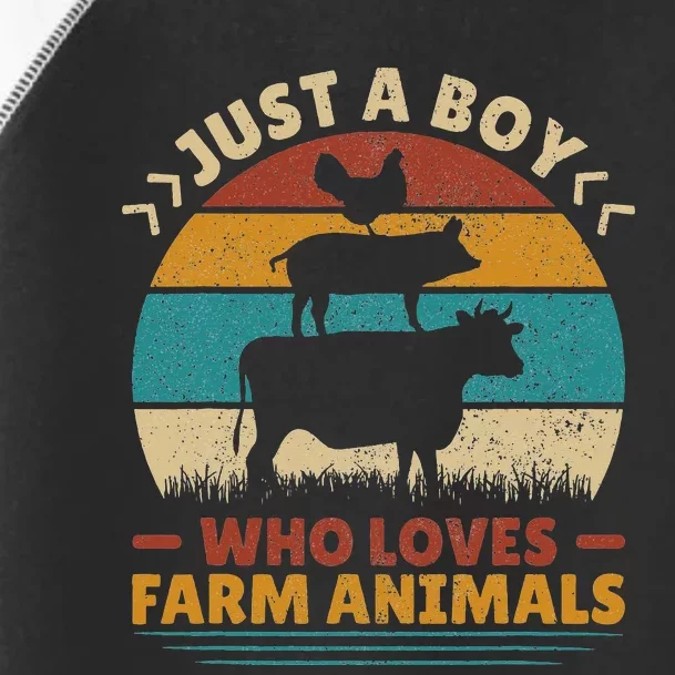 Just A Who Loves Farm Animals Lover Funny Toddler Fine Jersey T-Shirt