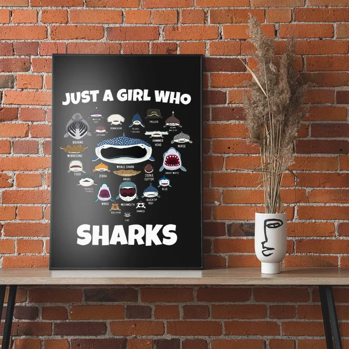 Just A Who Loves Sharks Shark Faces Shark Poster