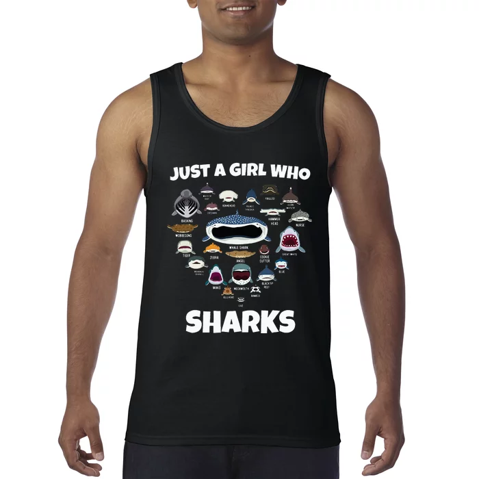 Just A Who Loves Sharks Shark Faces Shark Tank Top