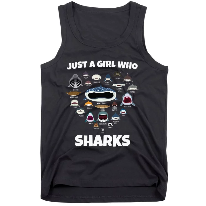 Just A Who Loves Sharks Shark Faces Shark Tank Top