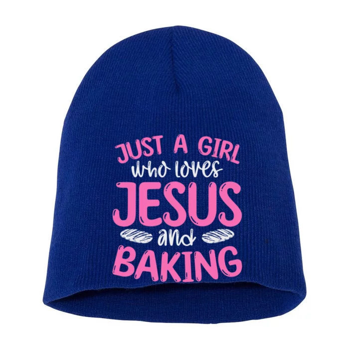 Just A Who Love Jesus And Baking Gift Short Acrylic Beanie