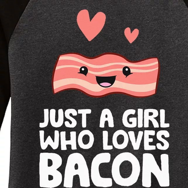 Just A Who Loves Bacon Women's Tri-Blend 3/4-Sleeve Raglan Shirt