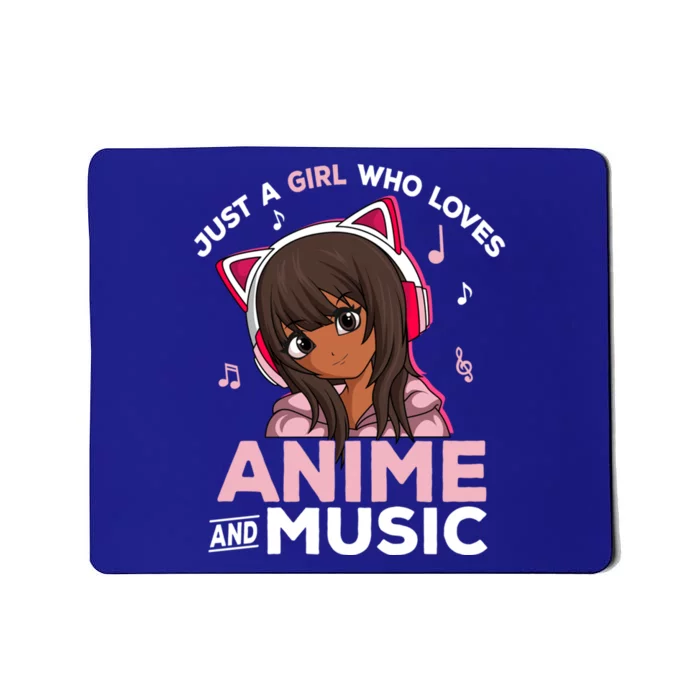 Just A Who Loves Anime And Music Black Anime Merch Meaningful Gift Mousepad