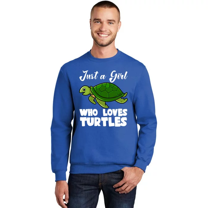 Just A Who Loves Turtles Ocean Save Turtles Gift Tall Sweatshirt