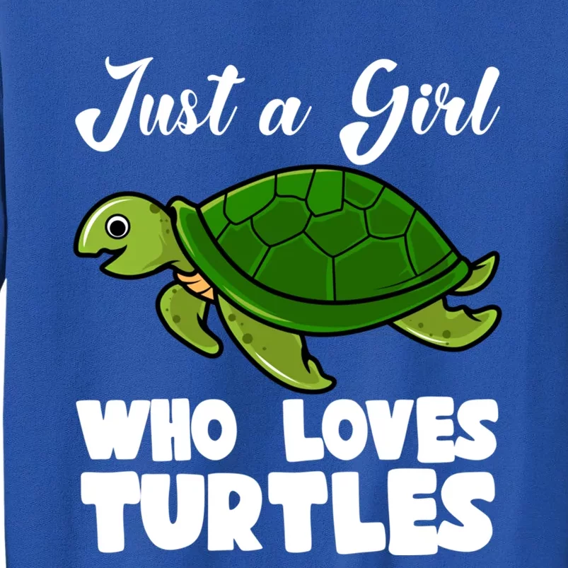 Just A Who Loves Turtles Ocean Save Turtles Gift Tall Sweatshirt