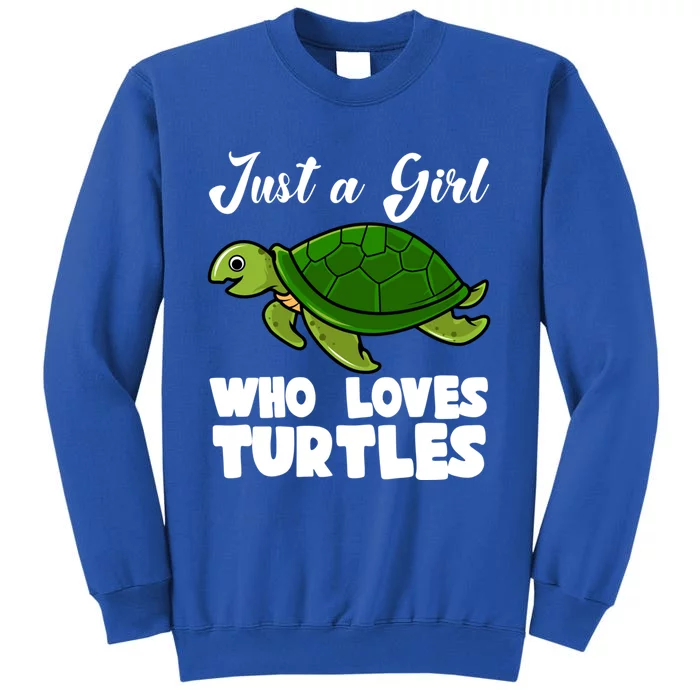 Just A Who Loves Turtles Ocean Save Turtles Gift Tall Sweatshirt