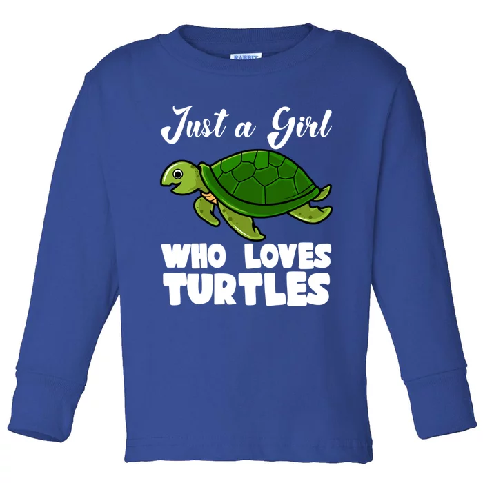 Just A Who Loves Turtles Ocean Save Turtles Gift Toddler Long Sleeve Shirt