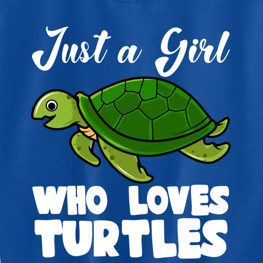 Just A Who Loves Turtles Ocean Save Turtles Gift Kids Sweatshirt