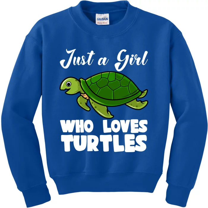 Just A Who Loves Turtles Ocean Save Turtles Gift Kids Sweatshirt