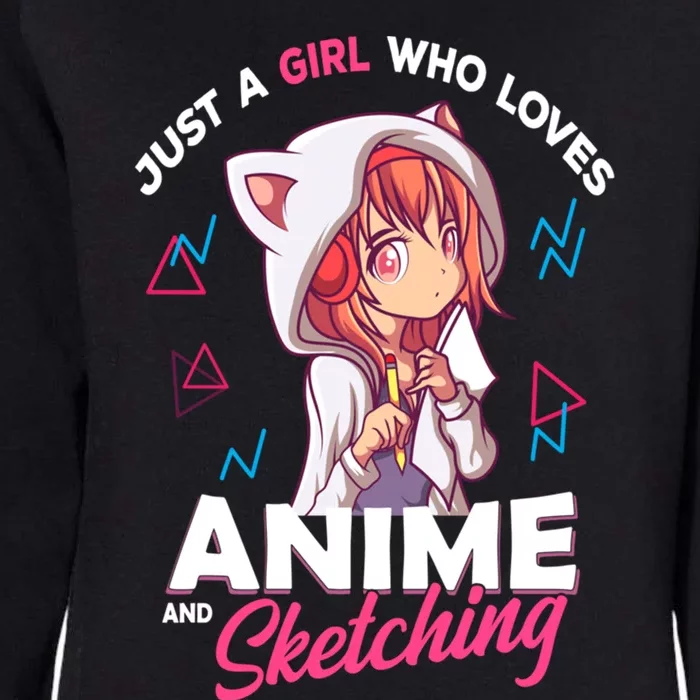 Just A Who Loves Anime And Sketching Otaku Anime Merch Gift Womens California Wash Sweatshirt