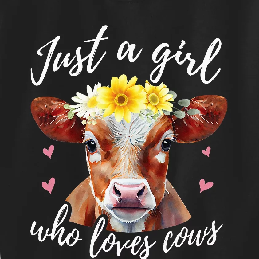 Just A Who Loves Cows Funny Farmer Cow Lover Kids Sweatshirt