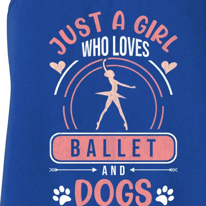 Just A Who Loves Ballet And Dogs Ballerina Dance Great Gift Women's Racerback Tank