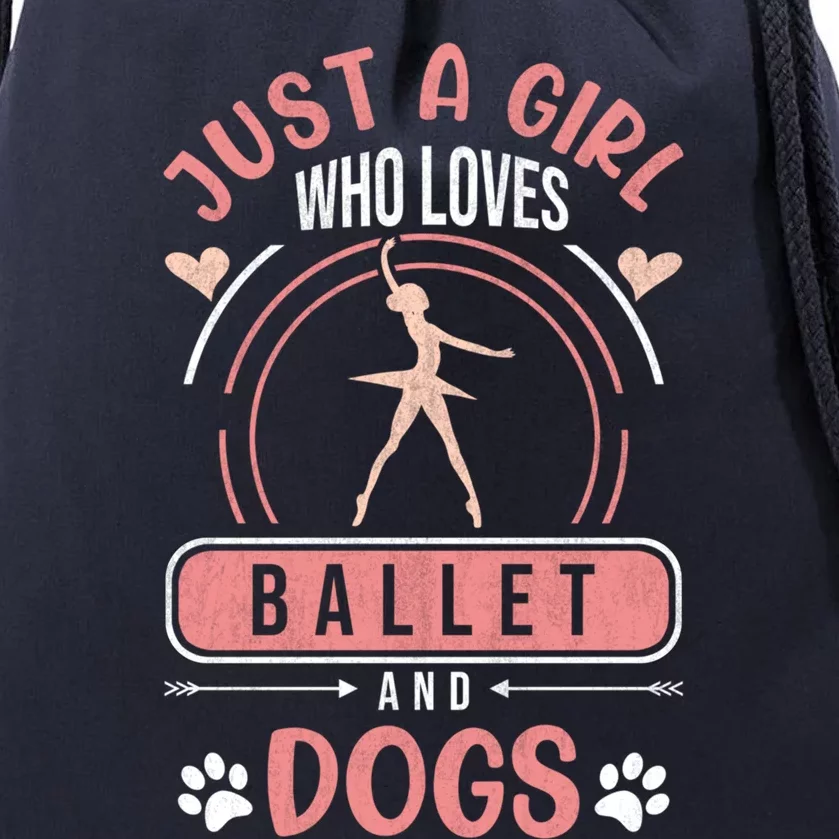 Just A Who Loves Ballet And Dogs Ballerina Dance Great Gift Drawstring Bag