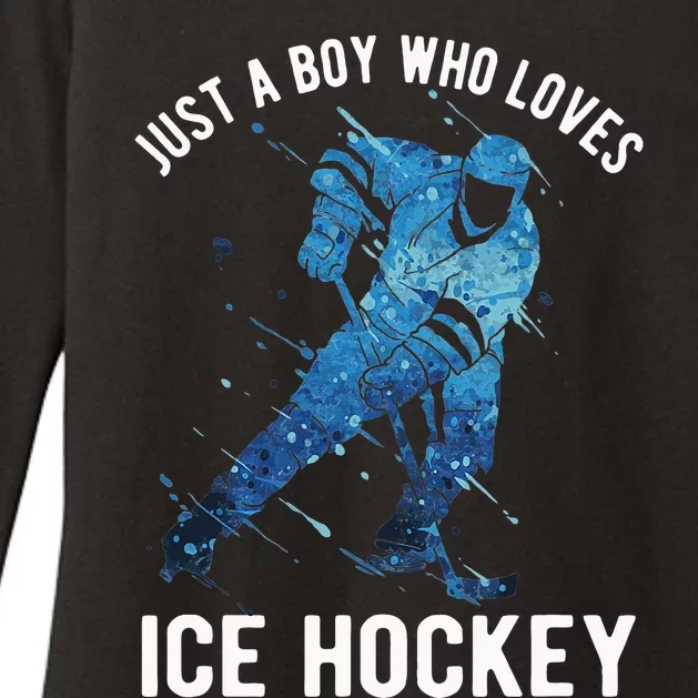 Just A  Who Loves Ice Hockey Womens CVC Long Sleeve Shirt