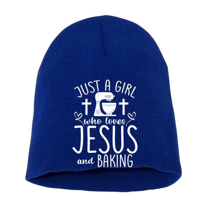 Just A Who Love Jesus And Baking Gift Short Acrylic Beanie