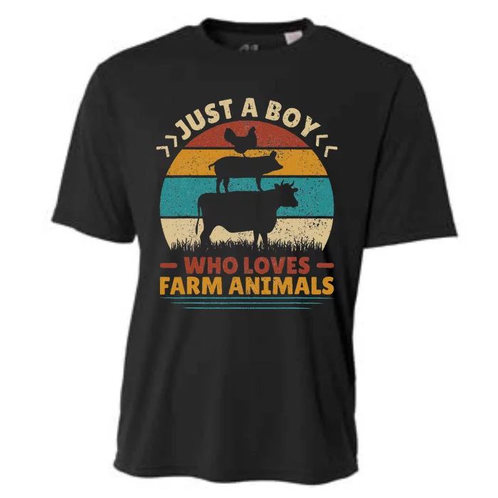 Just A Who Loves Farm Funny Animals Lover Cooling Performance Crew T-Shirt