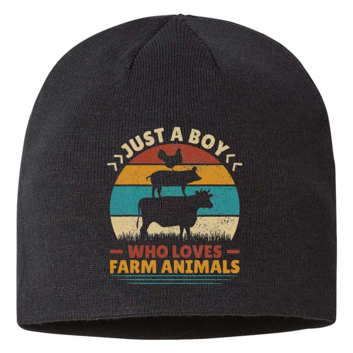 Just A Who Loves Farm Funny Animals Lover 8 1/2in Sustainable Knit Beanie