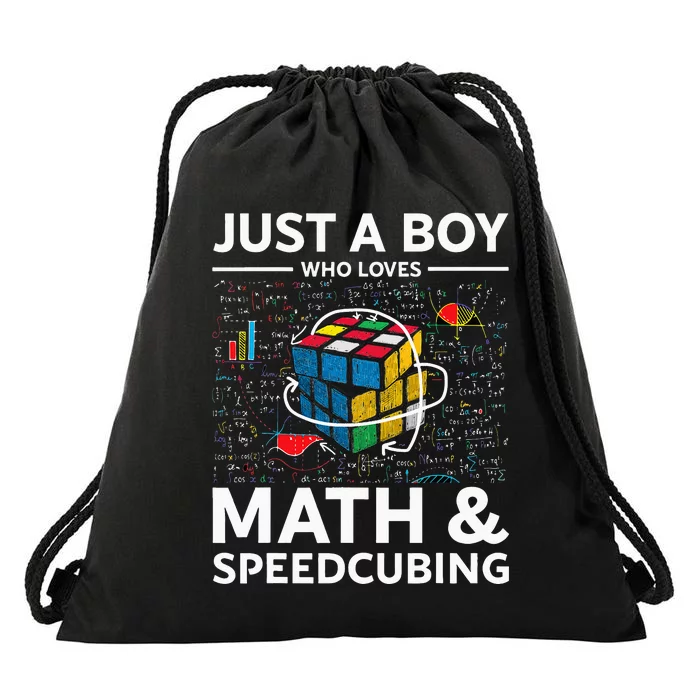 Just A  Who Loves Math And Speedcubing Funny Puzzle Drawstring Bag