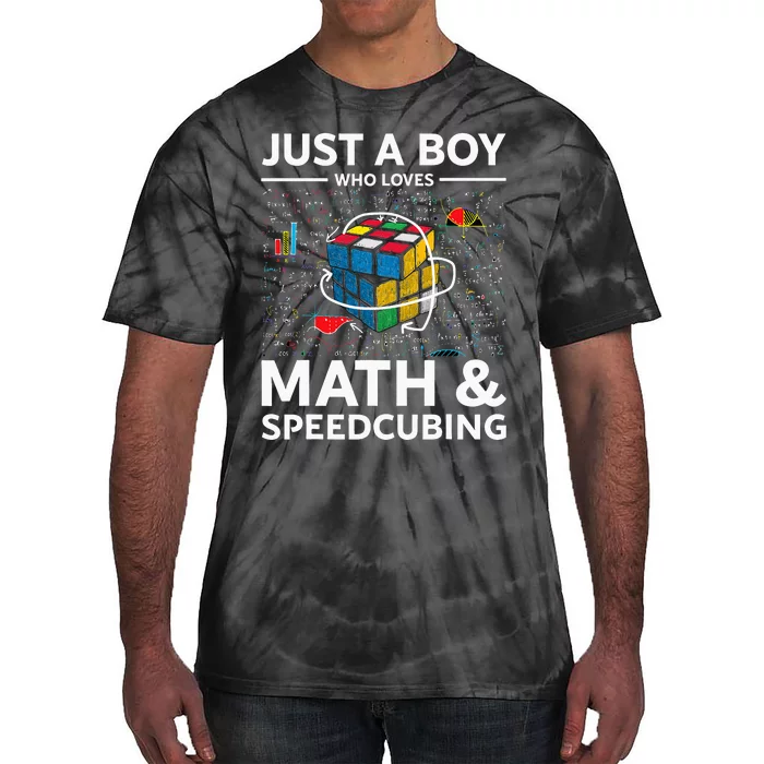 Just A  Who Loves Math And Speedcubing Funny Puzzle Tie-Dye T-Shirt