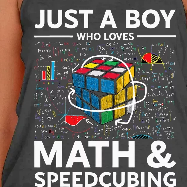 Just A  Who Loves Math And Speedcubing Funny Puzzle Women's Knotted Racerback Tank