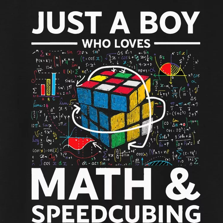 Just A  Who Loves Math And Speedcubing Funny Puzzle Women's Crop Top Tee