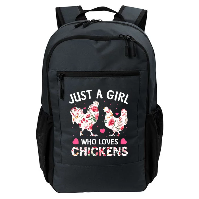 Just A Who Loves Chickens, Cute Chicken Flowers Farm Daily Commute Backpack