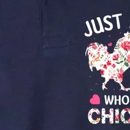 Just A Who Loves Chickens, Cute Chicken Flowers Farm Softstyle Adult Sport Polo