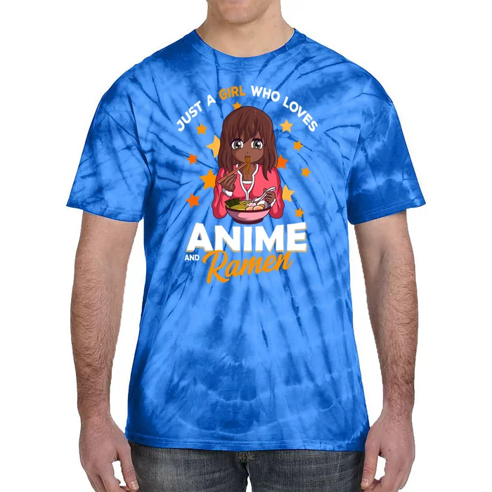 Just A Who Loves Anime And Ra Bowl Japanese Noodles Gift Tie-Dye T-Shirt