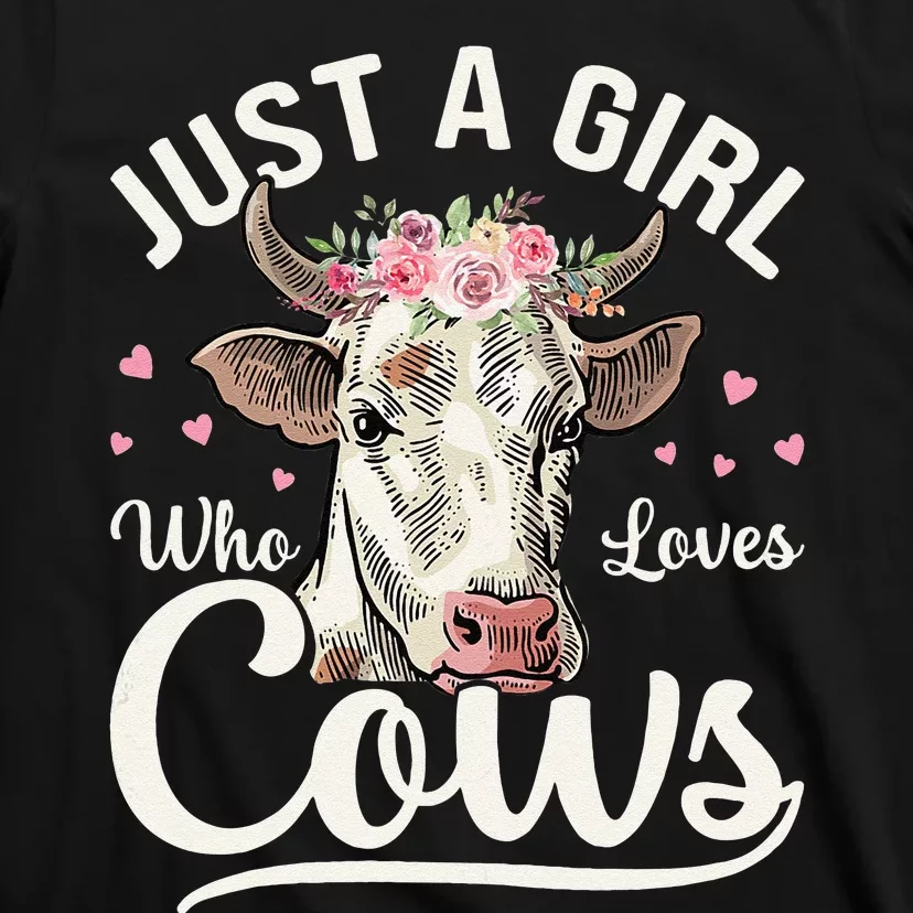 Just a  Who Loves Cows Funny Cute Cow T-Shirt