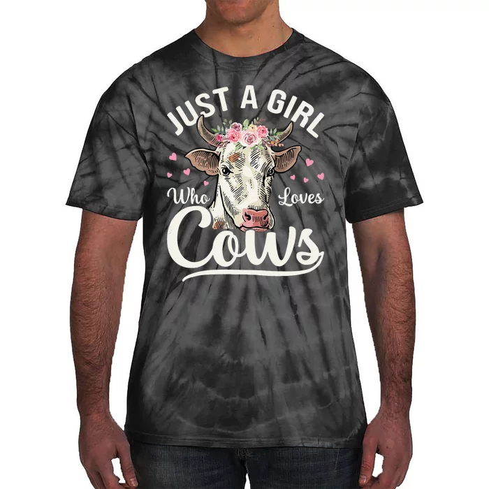 Just a  Who Loves Cows Funny Cute Cow Tie-Dye T-Shirt