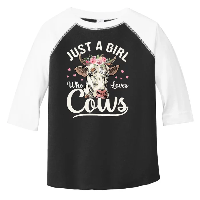 Just a  Who Loves Cows Funny Cute Cow Toddler Fine Jersey T-Shirt