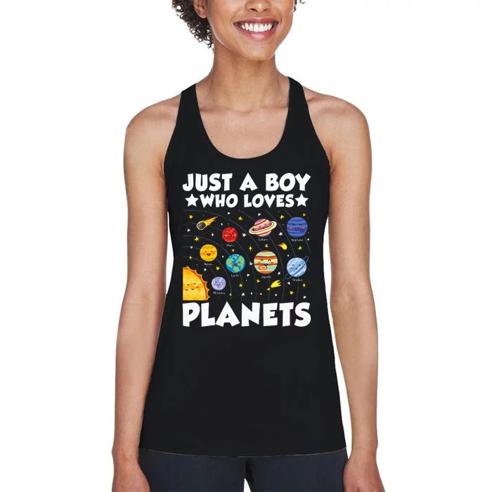 Just A  Who Loves Planets Women's Racerback Tank