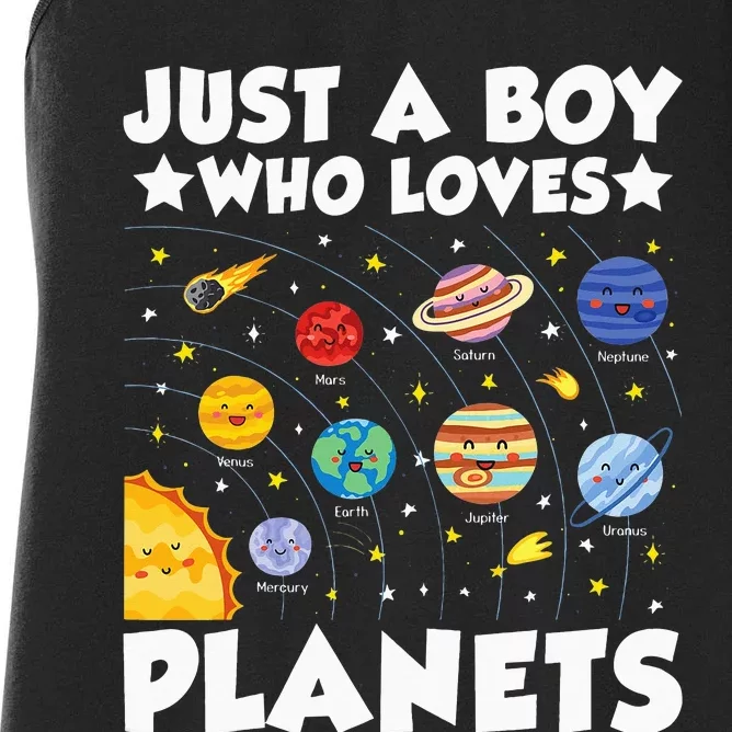 Just A  Who Loves Planets Women's Racerback Tank