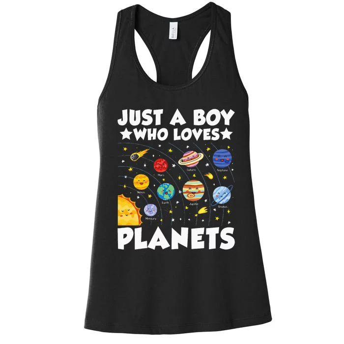 Just A  Who Loves Planets Women's Racerback Tank