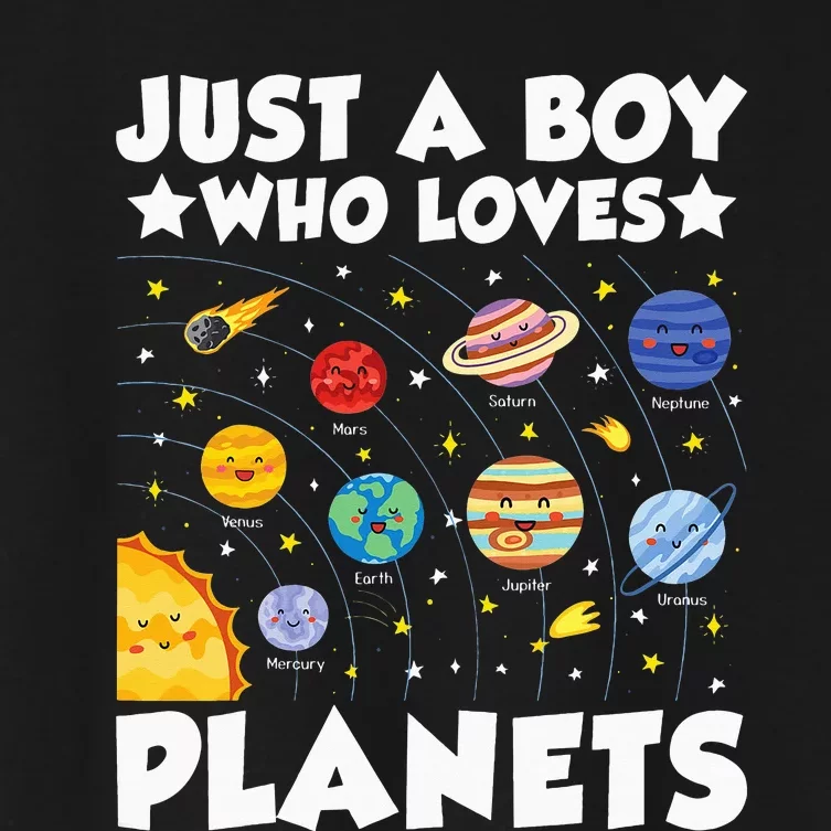 Just A  Who Loves Planets Women's Crop Top Tee