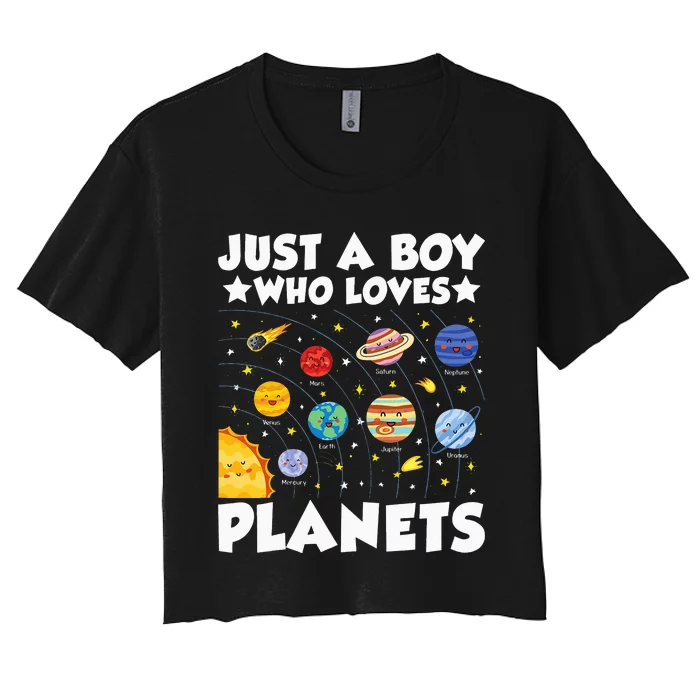 Just A  Who Loves Planets Women's Crop Top Tee