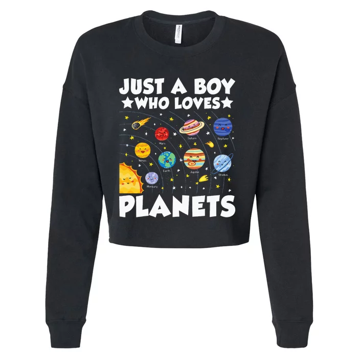 Just A  Who Loves Planets Cropped Pullover Crew