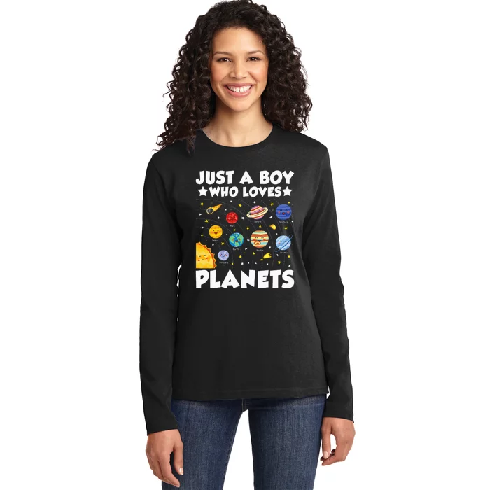 Just A  Who Loves Planets Ladies Long Sleeve Shirt