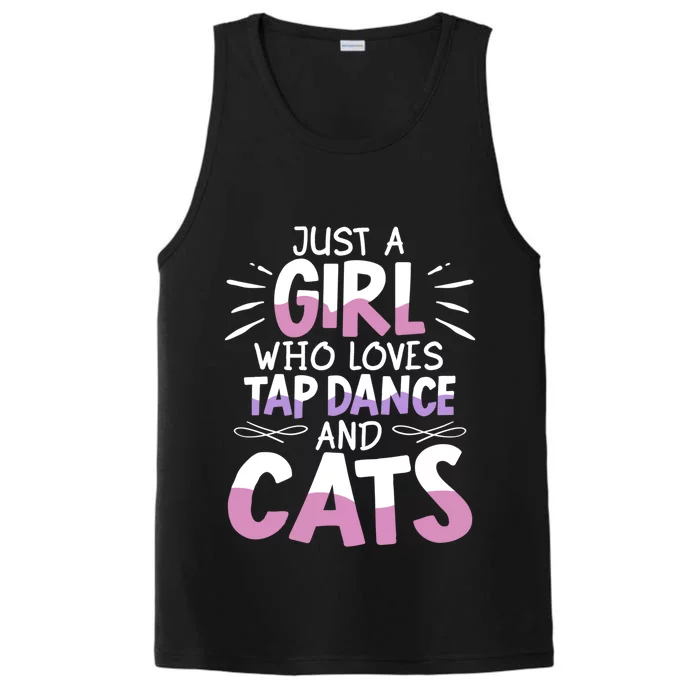 Just A Who Loves Tap Dance And Cats Tap Dancing Cute Gift Performance Tank