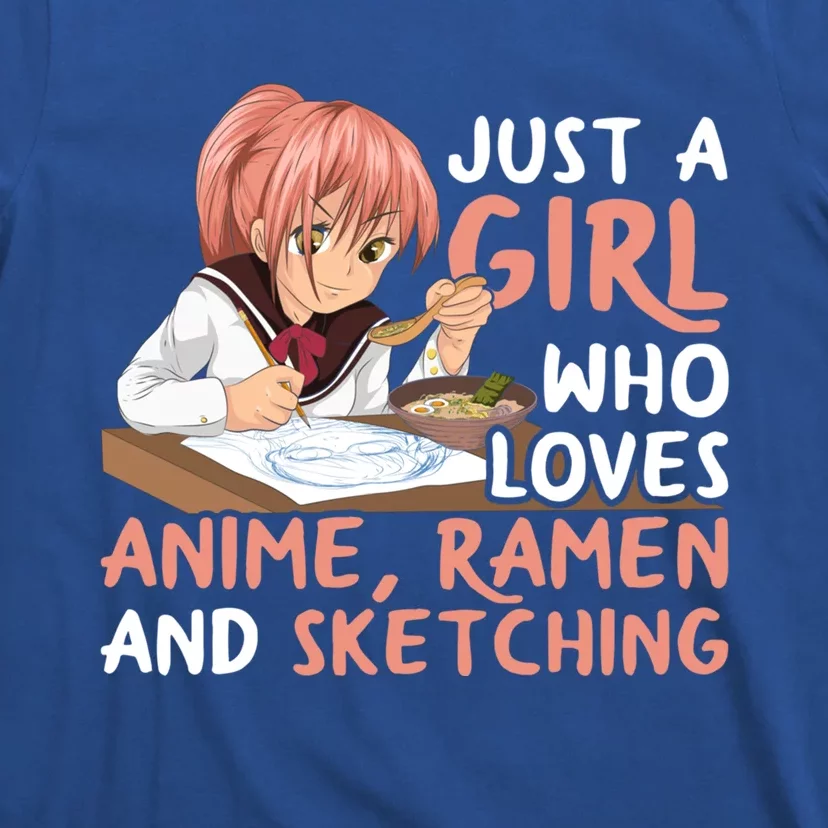 Just A Who Loves Anime Ra And Sketching Japan Anime Gift T-Shirt