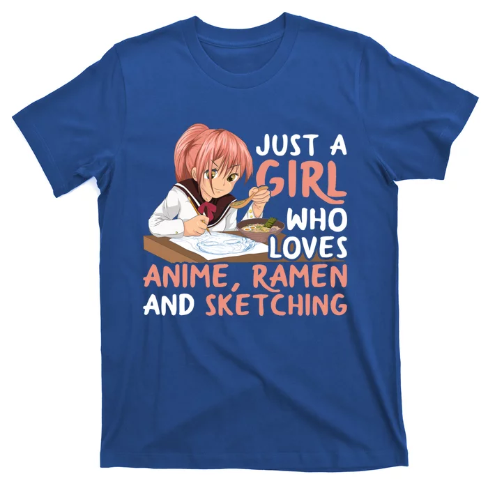 Just A Who Loves Anime Ra And Sketching Japan Anime Gift T-Shirt