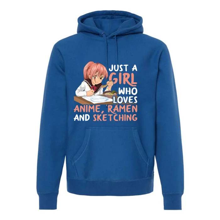 Just A Who Loves Anime Ra And Sketching Japan Anime Gift Premium Hoodie