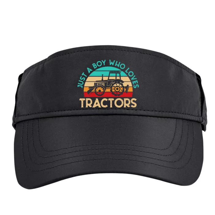 Just A Who Loves Tractors Farmer Adult Drive Performance Visor