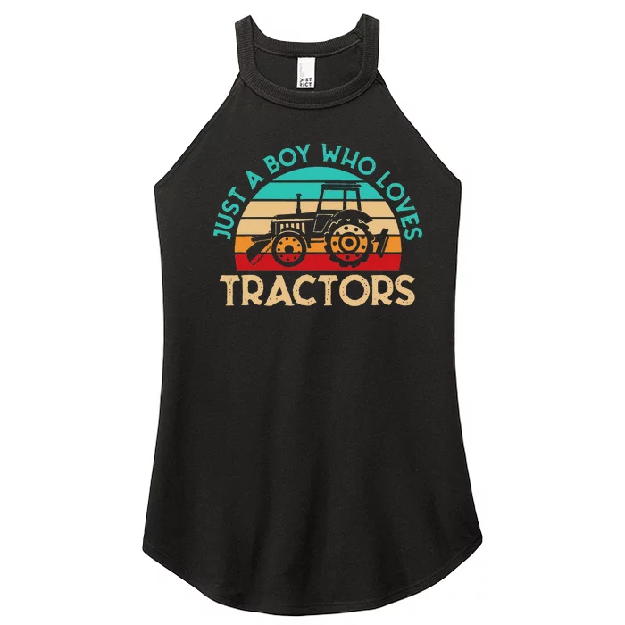 Just A Who Loves Tractors Farmer Women’s Perfect Tri Rocker Tank