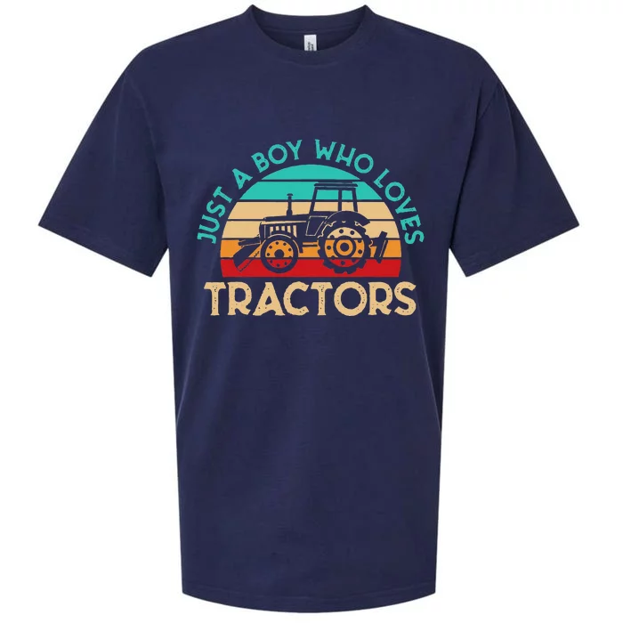 Just A Who Loves Tractors Farmer Sueded Cloud Jersey T-Shirt