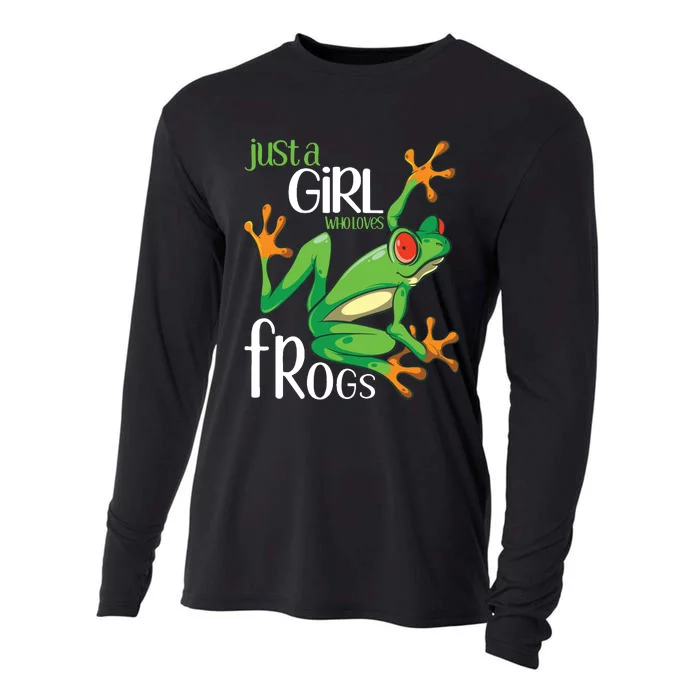 Just A Who Loves Frogs Gift For And Frog Cooling Performance Long Sleeve Crew